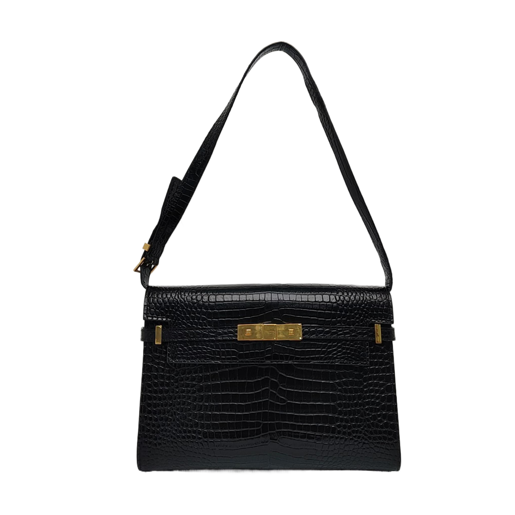 MANHATTAN Medium Calfskin Black