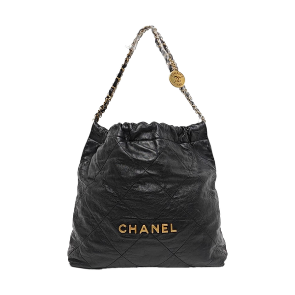 CHANEL 22 Medium Quilted Calfskin Black