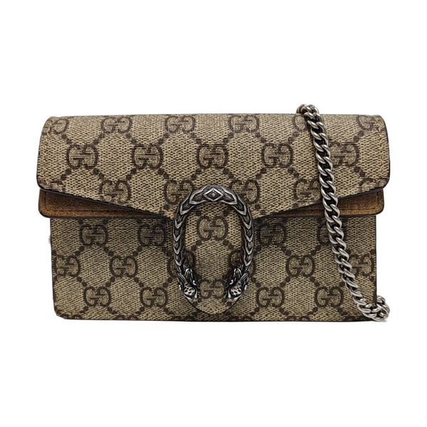Dionysus Super Mini Monogram Coated Canvas Beige