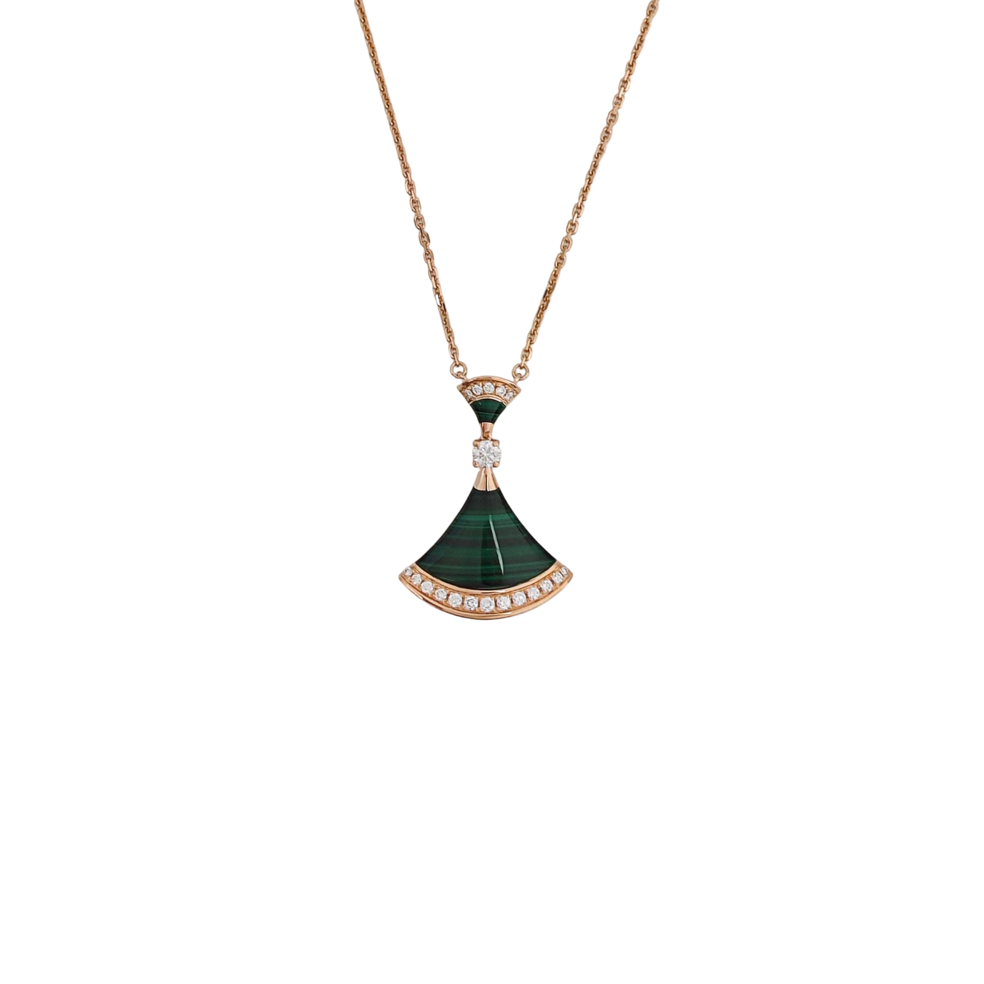 DIVAS' DREAM 18k Rose Gold Green Necklace