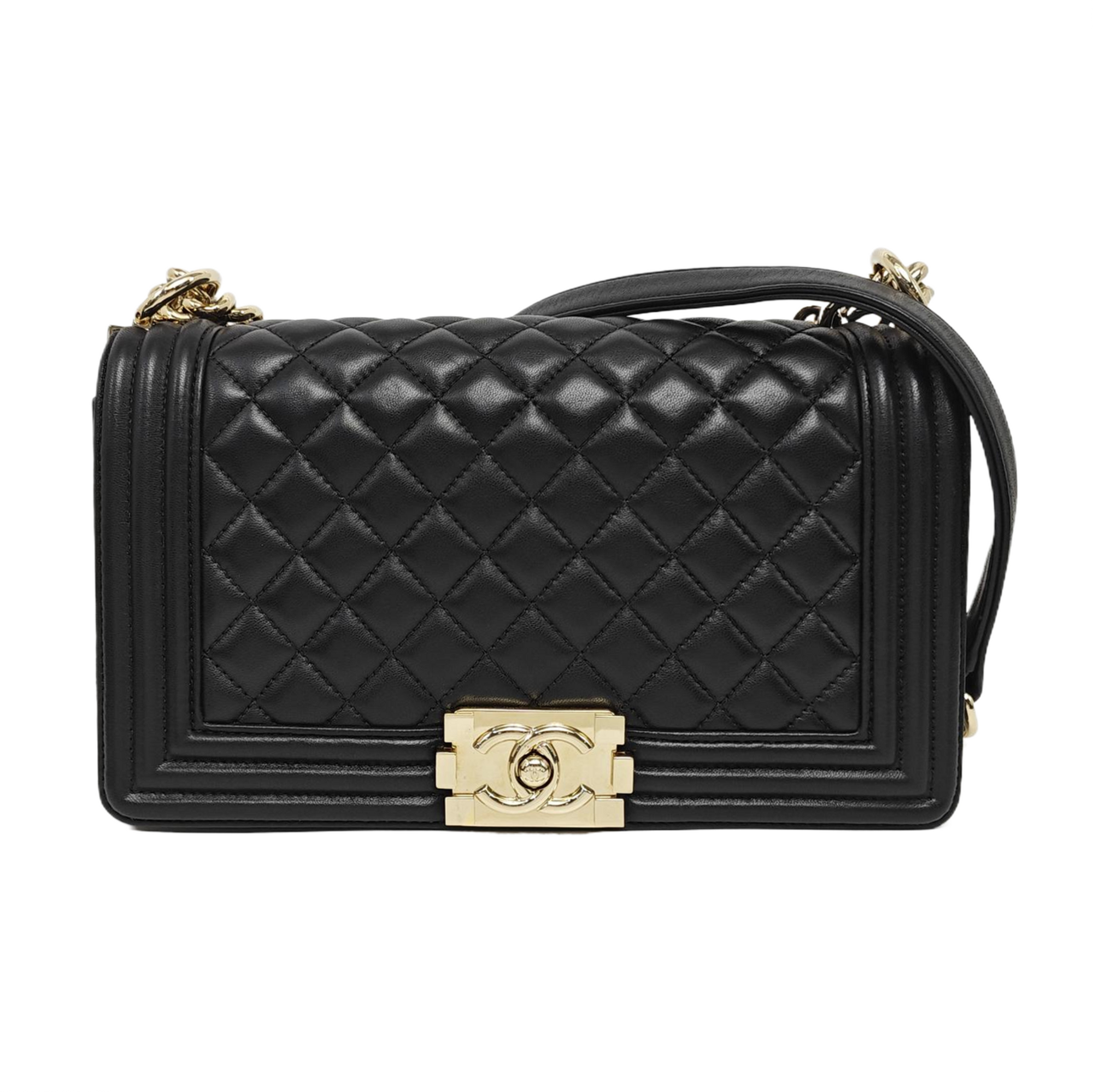 BOY CHANEL Medium Quilted Lambskin Black