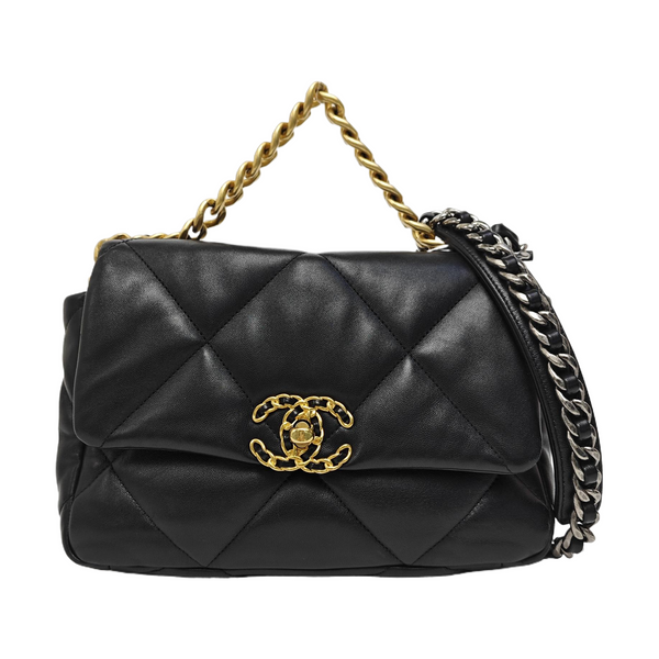 CHANEL 19 Small Quilted Lambskin Black