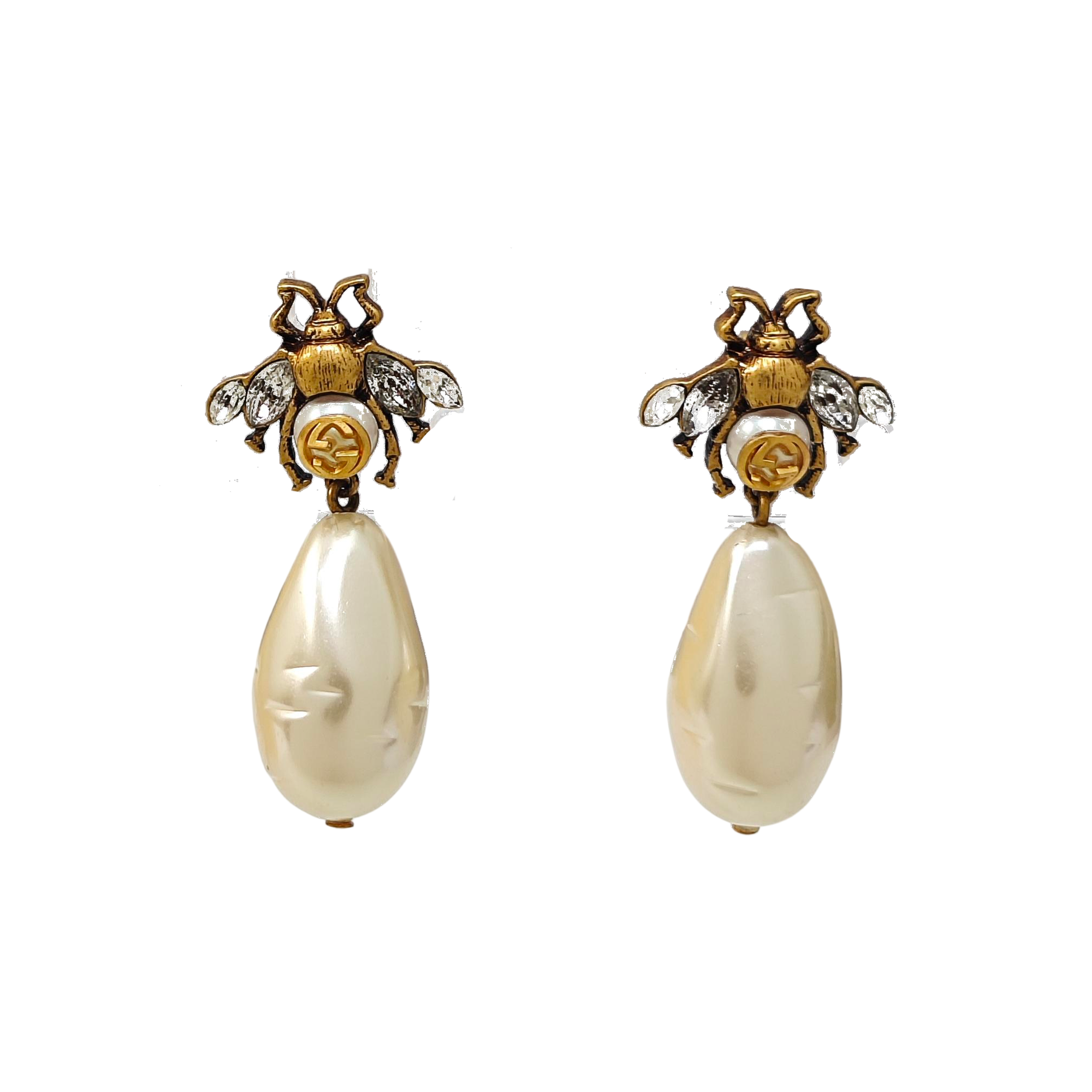 Interlocking G Metal Gold Stud Earrings