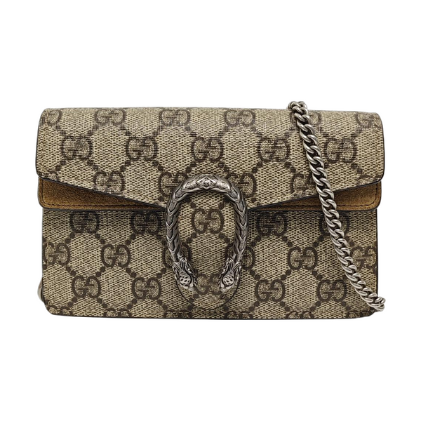 Dionysus Super Mini Monogram Coated Canvas Beige