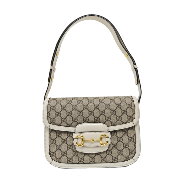 Horsebit 1955 Small Monogram Coated Canvas Beige