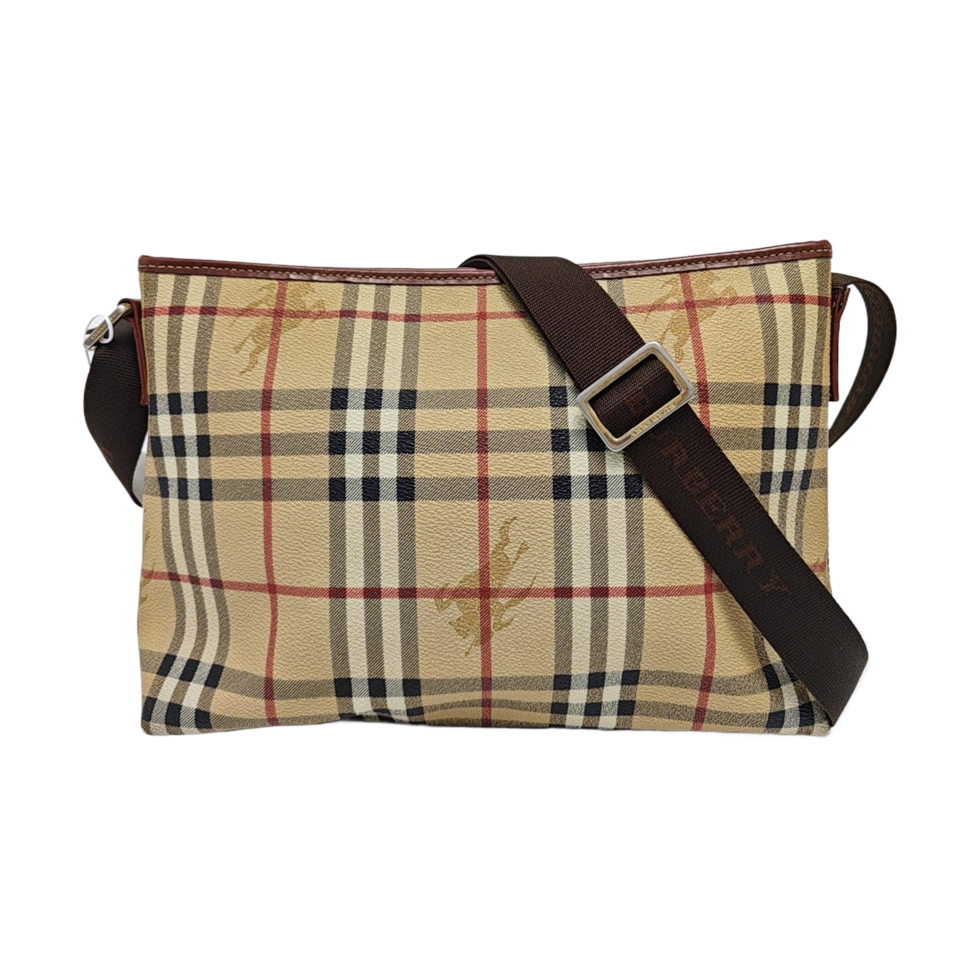 Coated Canvas Crossbody Bag Beige