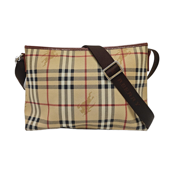 Coated Canvas Crossbody Bag Beige