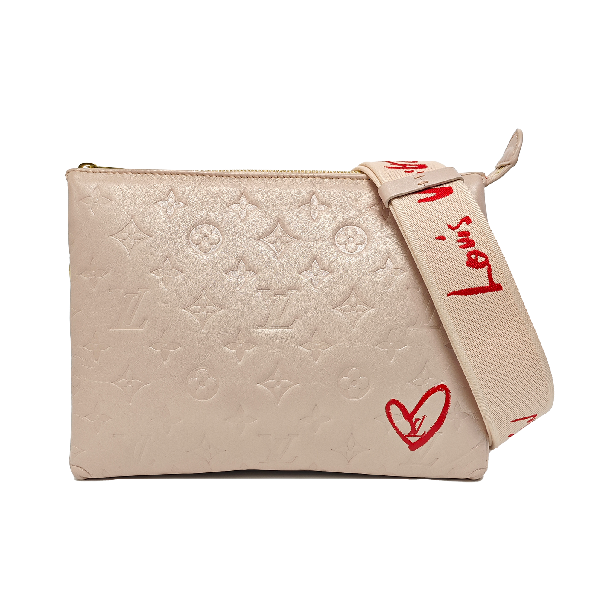 COUSSIN PM Monogram Lambskin Red