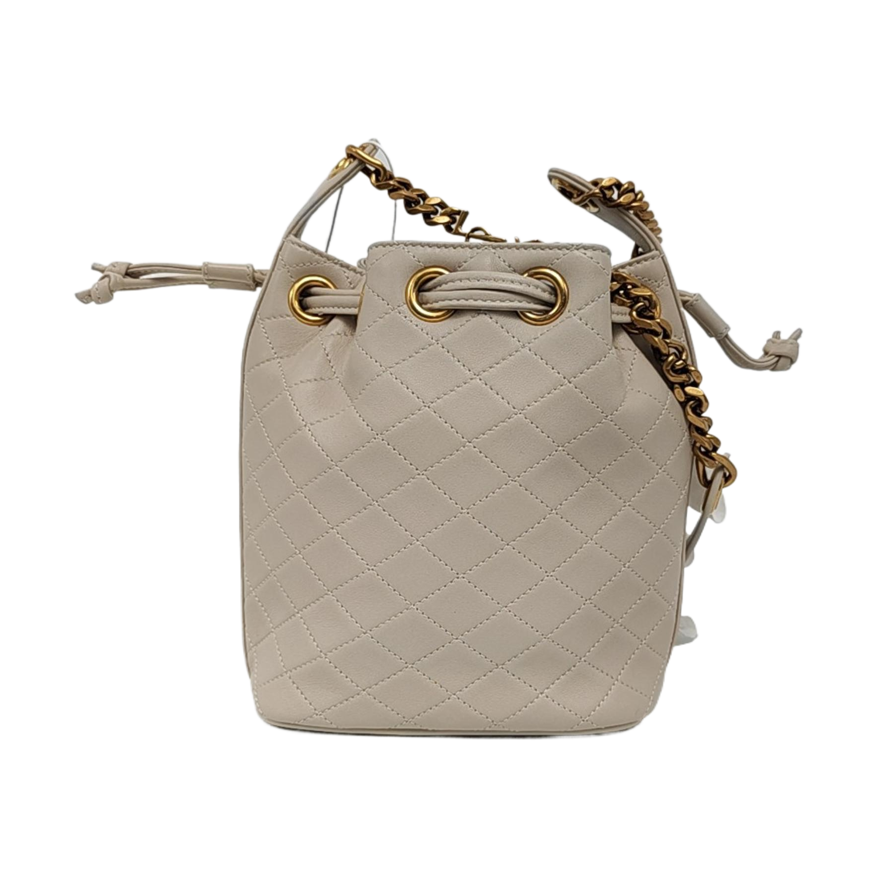 Authenticated pre-owned  CASSANDRE Quilted Lambskin White - Bucket Bag at Looply