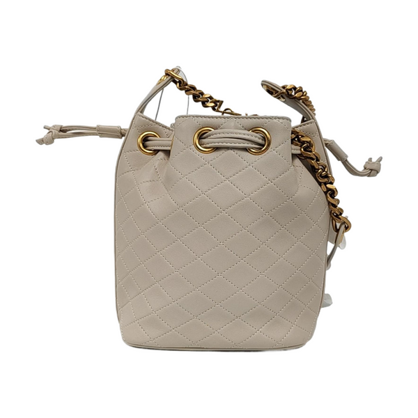 Authenticated pre-owned  CASSANDRE Quilted Lambskin White - Bucket Bag at Looply