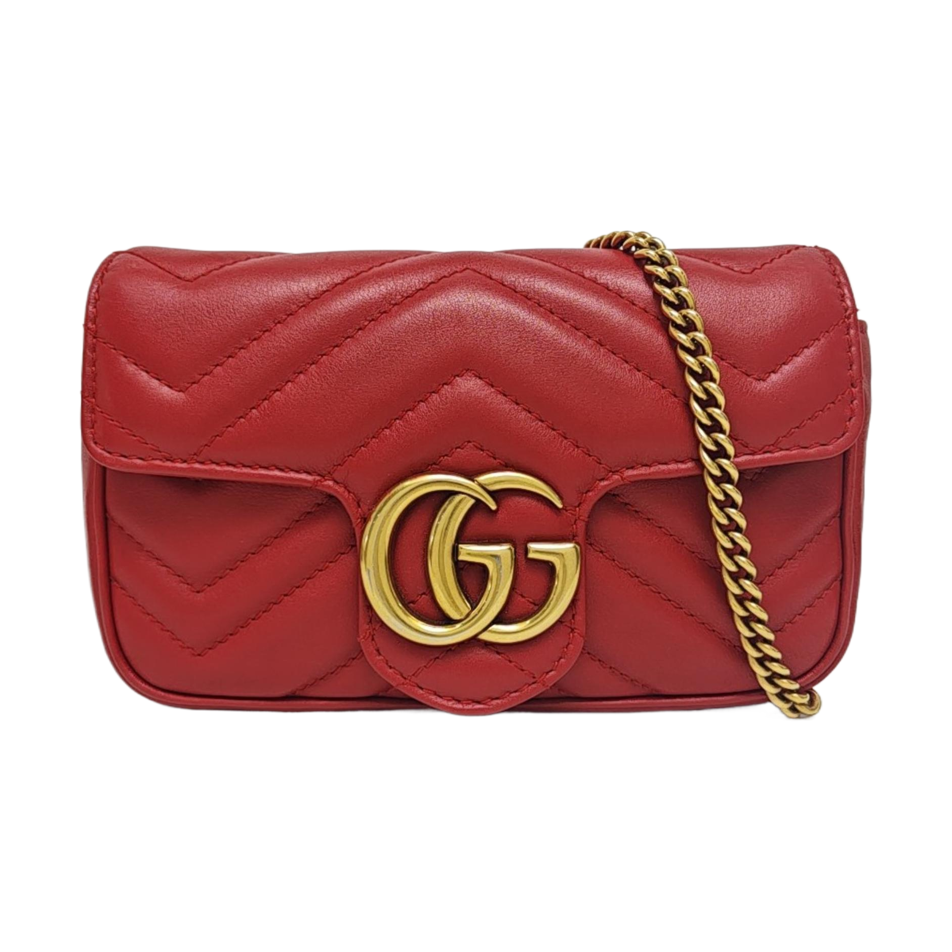 GG Marmont Mini Quilted Calfskin Red