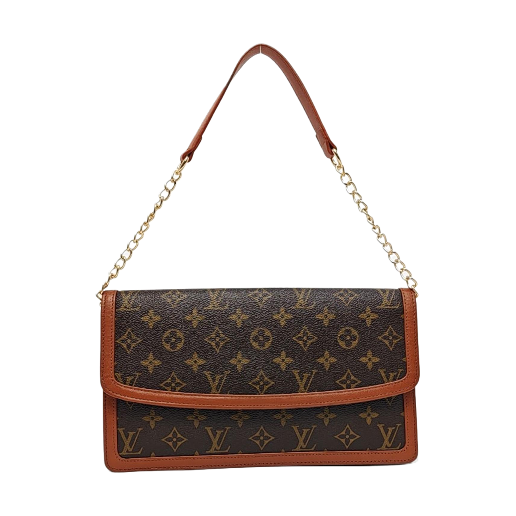 DAME GM Monogram Coated Canvas Brown