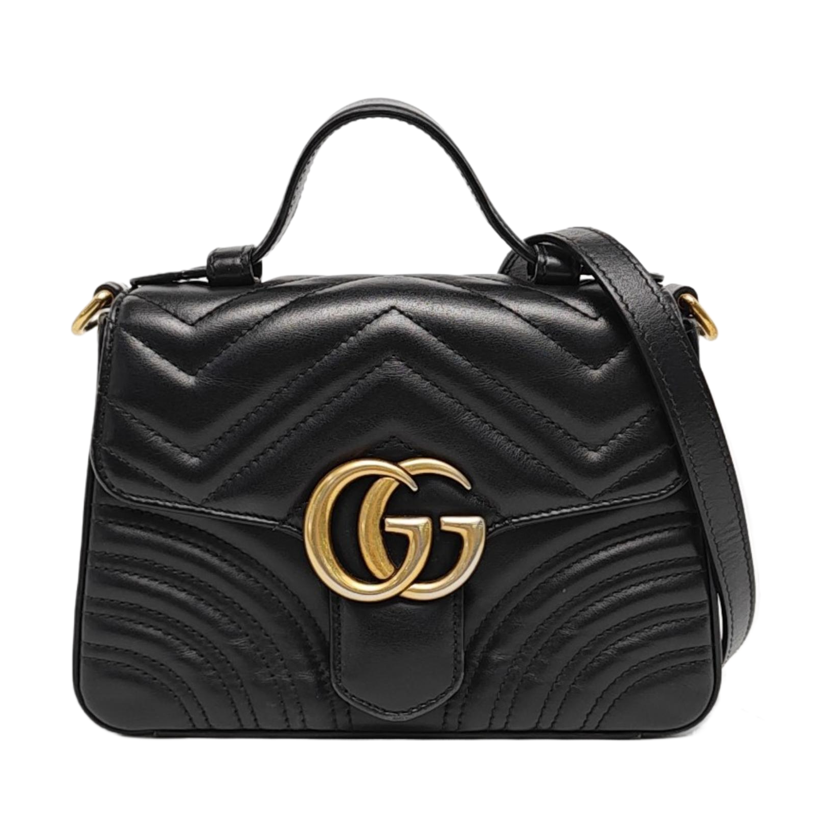 GG Marmont Mini Quilted Calfskin Black