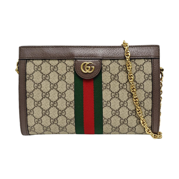 Ophidia Small Monogram Coated Canvas Beige