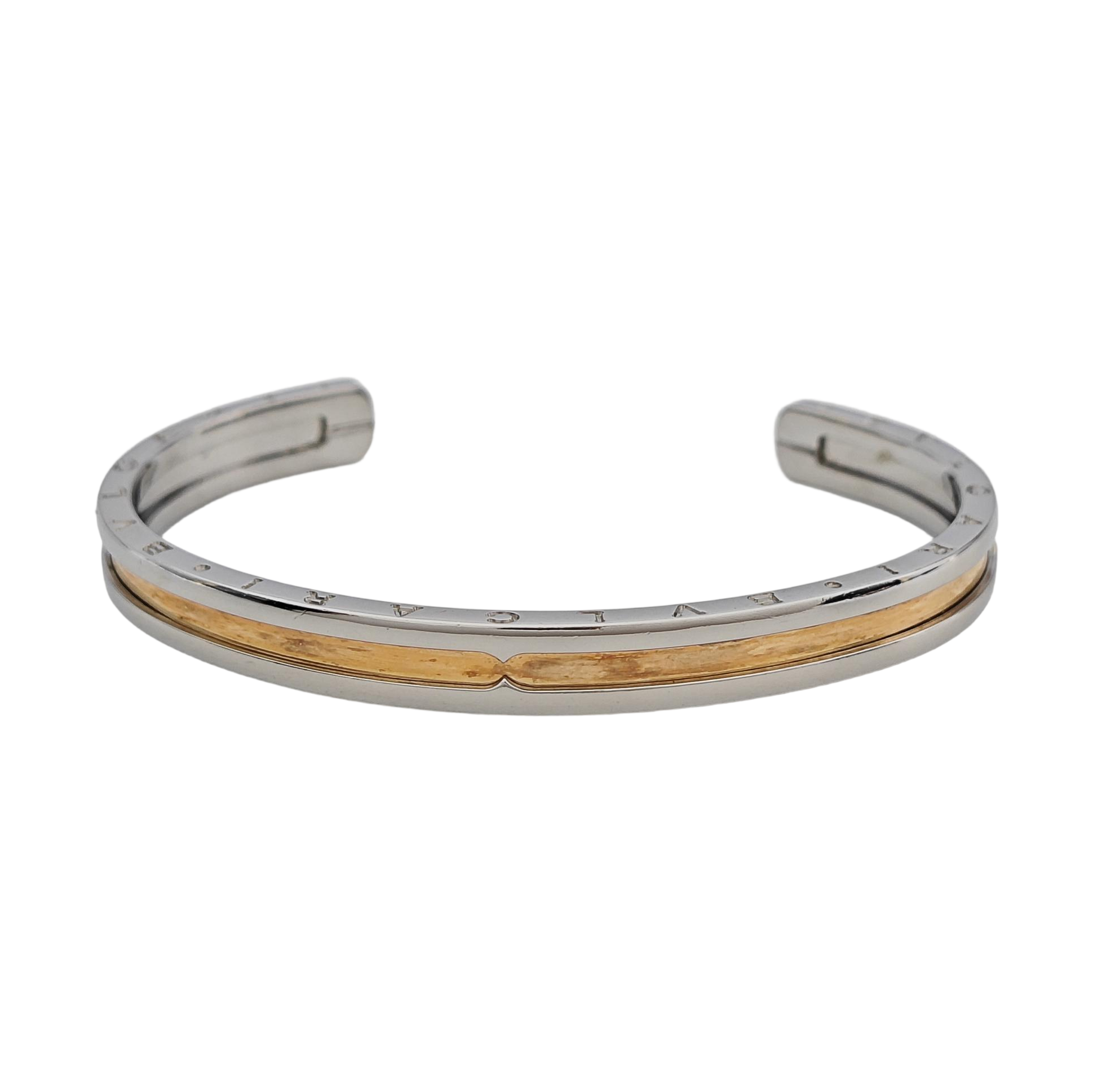 B.ZERO1 18k Rose Gold Silver Bangle