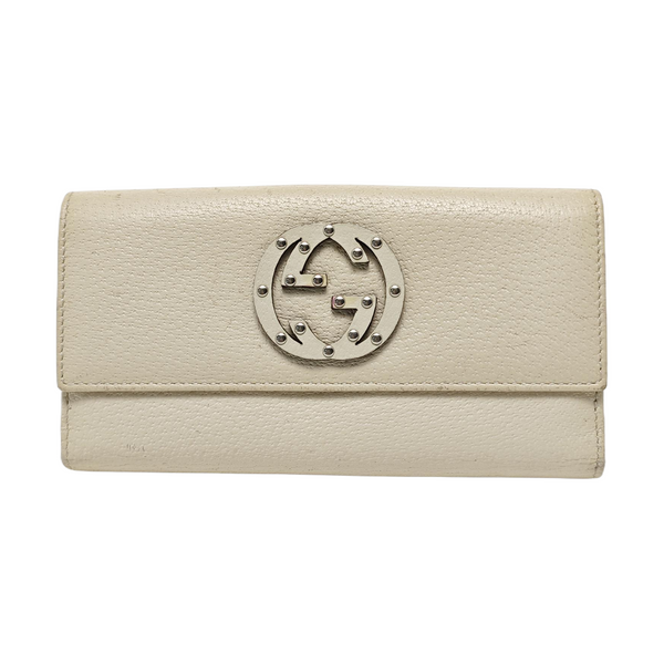 Authenticated pre-owned  Blondie Calfskin White Wallet - Wallet at Looply