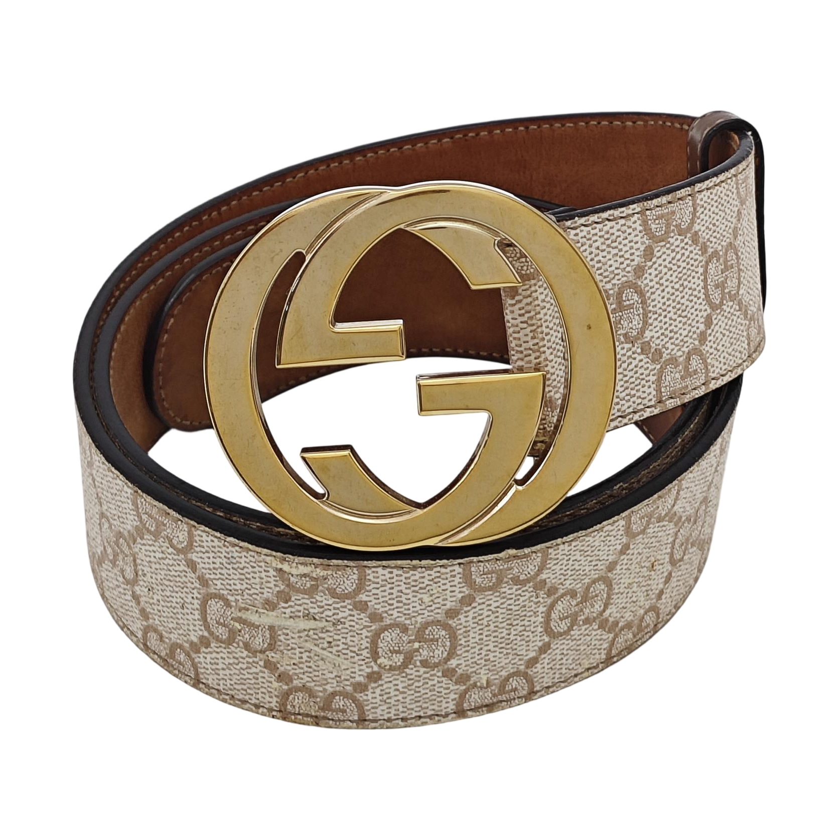 Leather Belt Beige