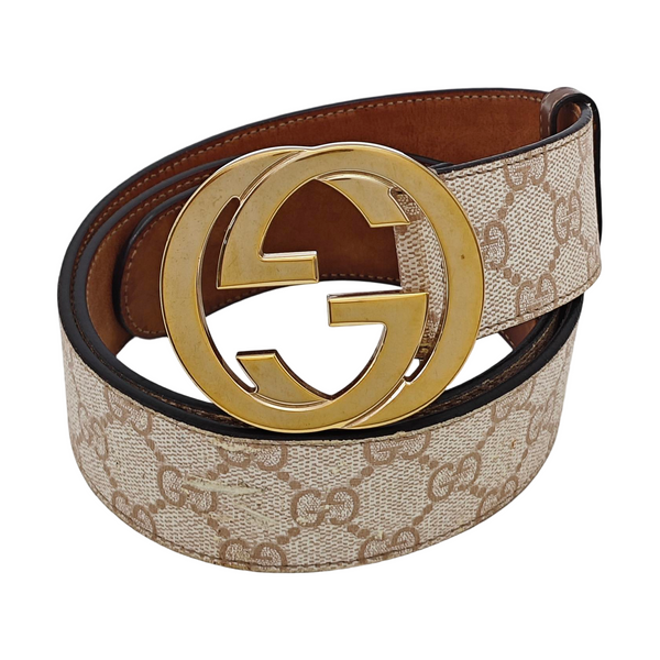 Leather Belt Beige