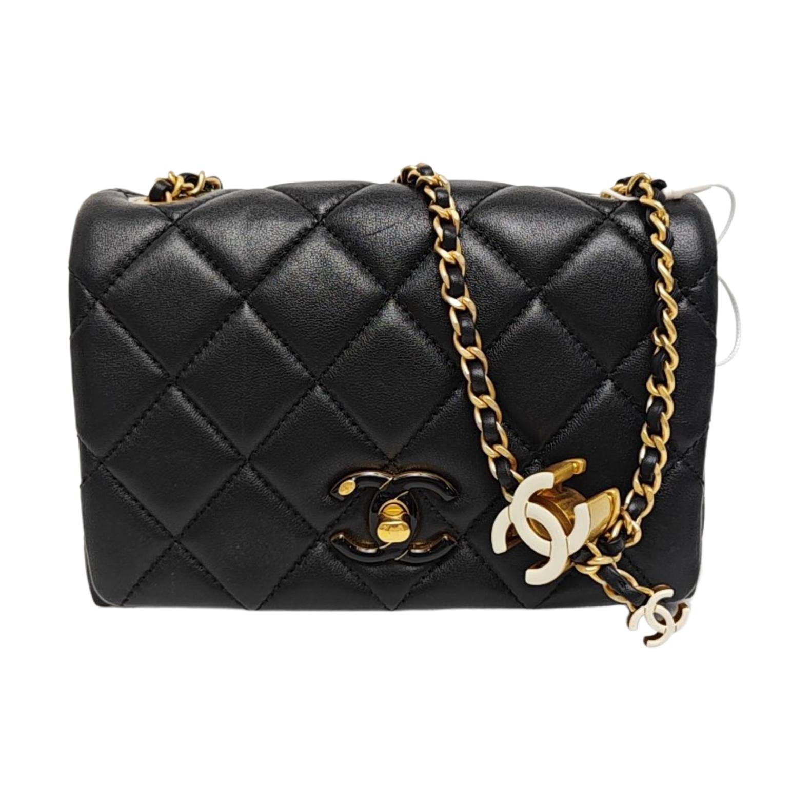 Quilted Lambskin Shoulder Bag Small Black
