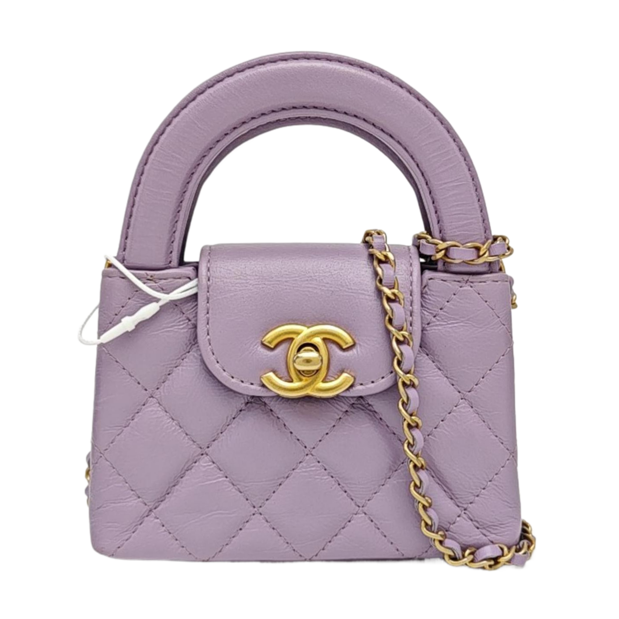 KELLY Super Mini Quilted Calfskin Purple