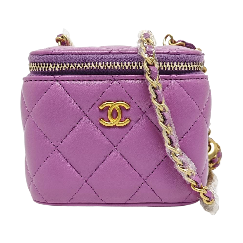 VANITY CASE Small Quilted Lambskin Purple