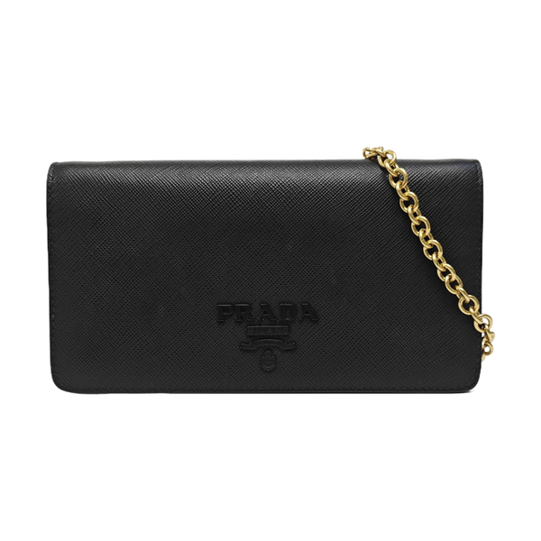 Saffiano Calfskin Shoulder Bag Black