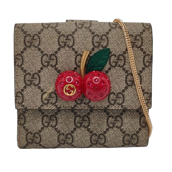 GG Supreme Monogram Coated Canvas Gray Wallet