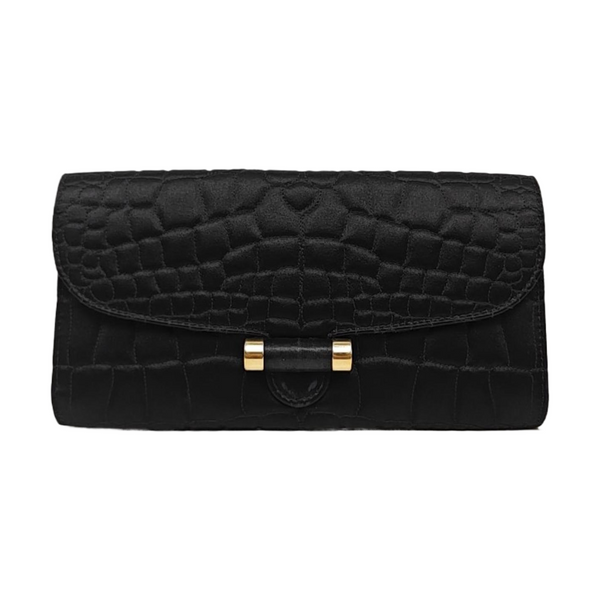 Quilted Silk Satin Black