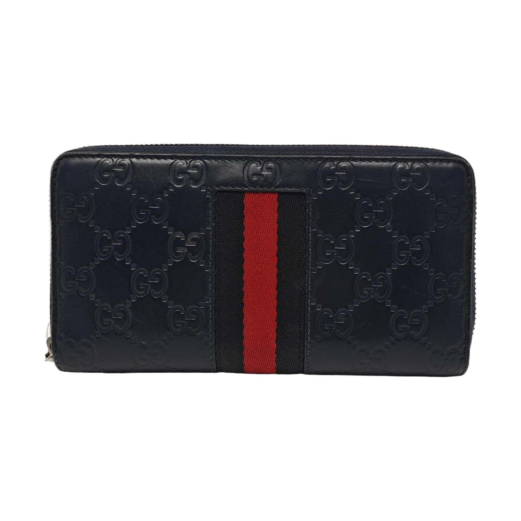 Signature Monogram Calfskin Blue Wallet