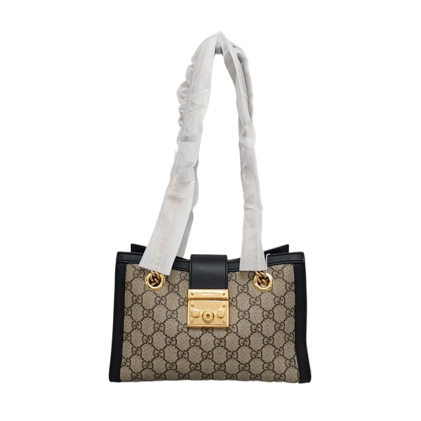 Padlock Small Monogram Coated Canvas Beige