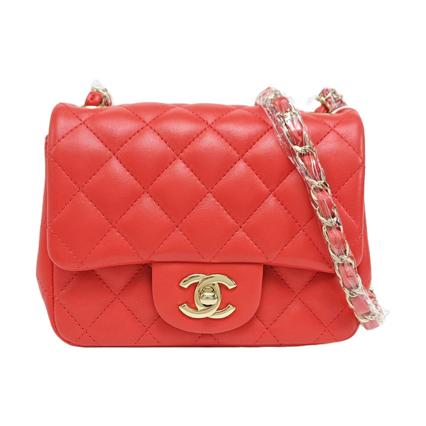 CLASSIC FLAP Mini Quilted Lambskin Red