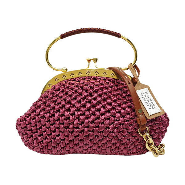 Straw Shoulder Bag Pink