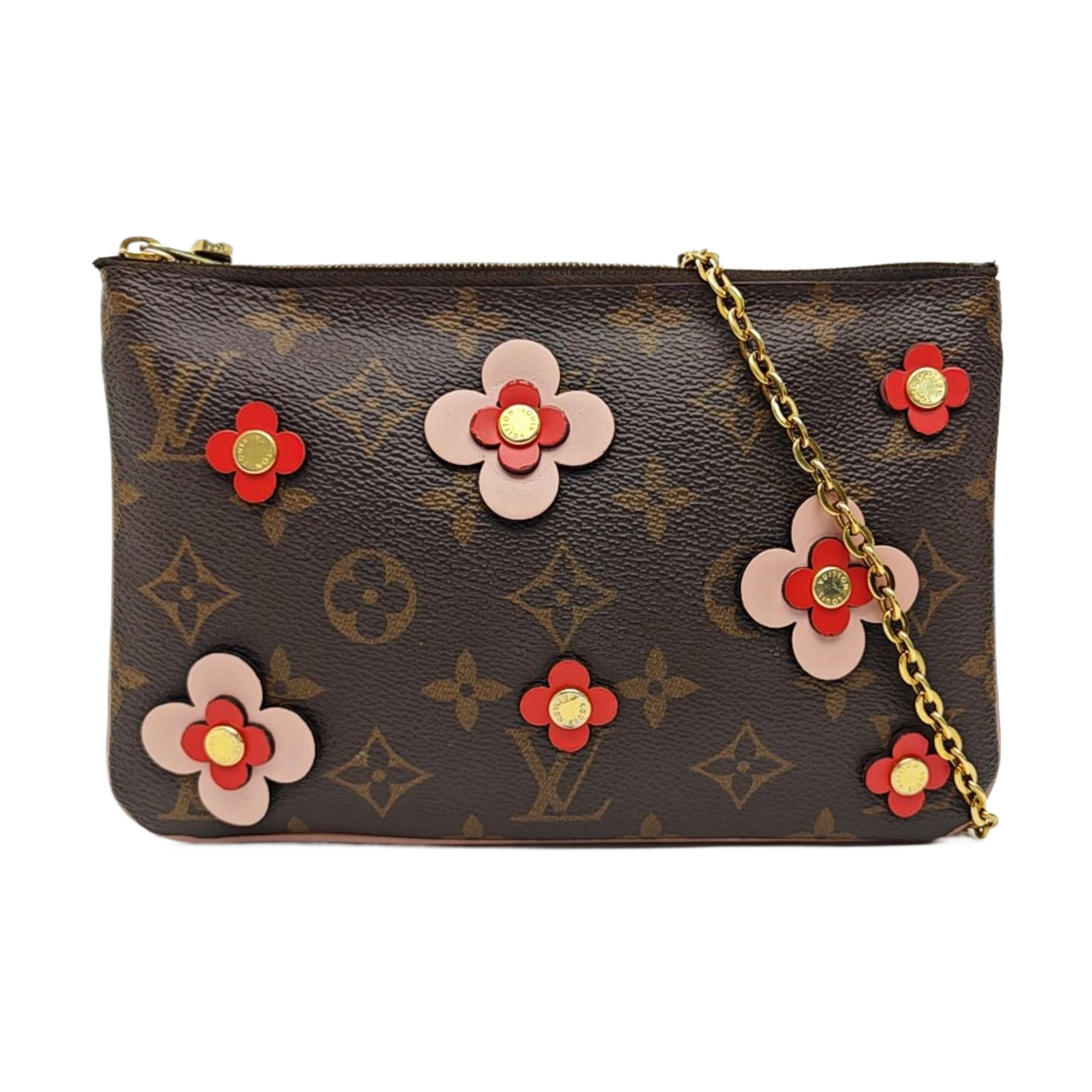 DOUBLE ZIP Monogram Coated Canvas Brown