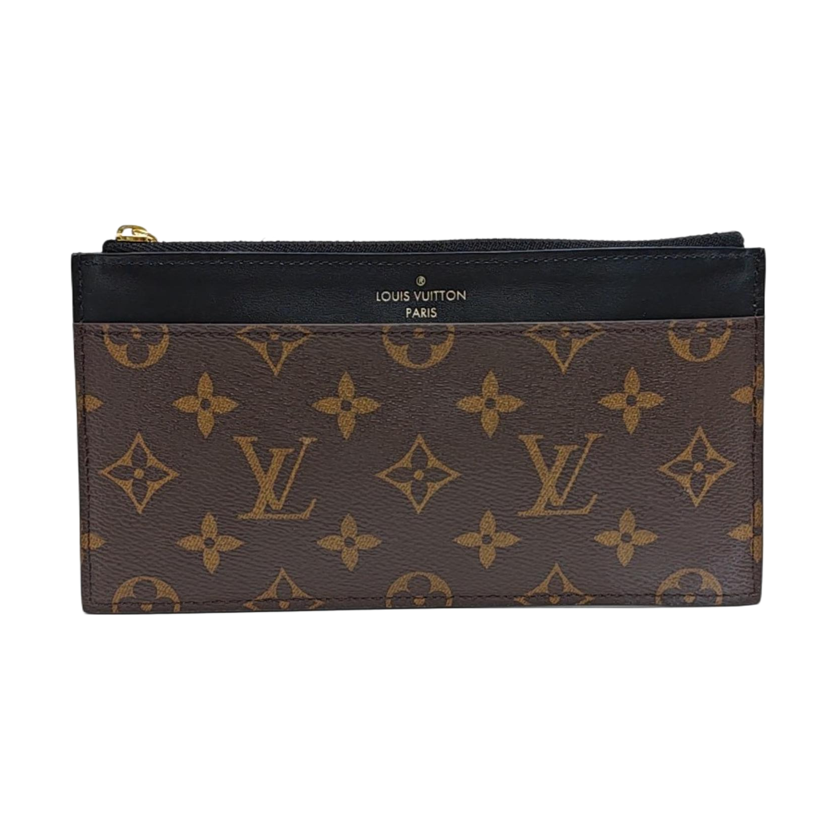 SLIM Monogram Coated Canvas Brown Wallet