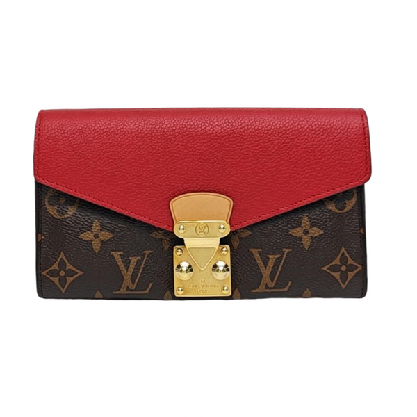 Authenticated pre-owned  PALLAS Monogram Calfskin Red Wallet - Wallet at Looply