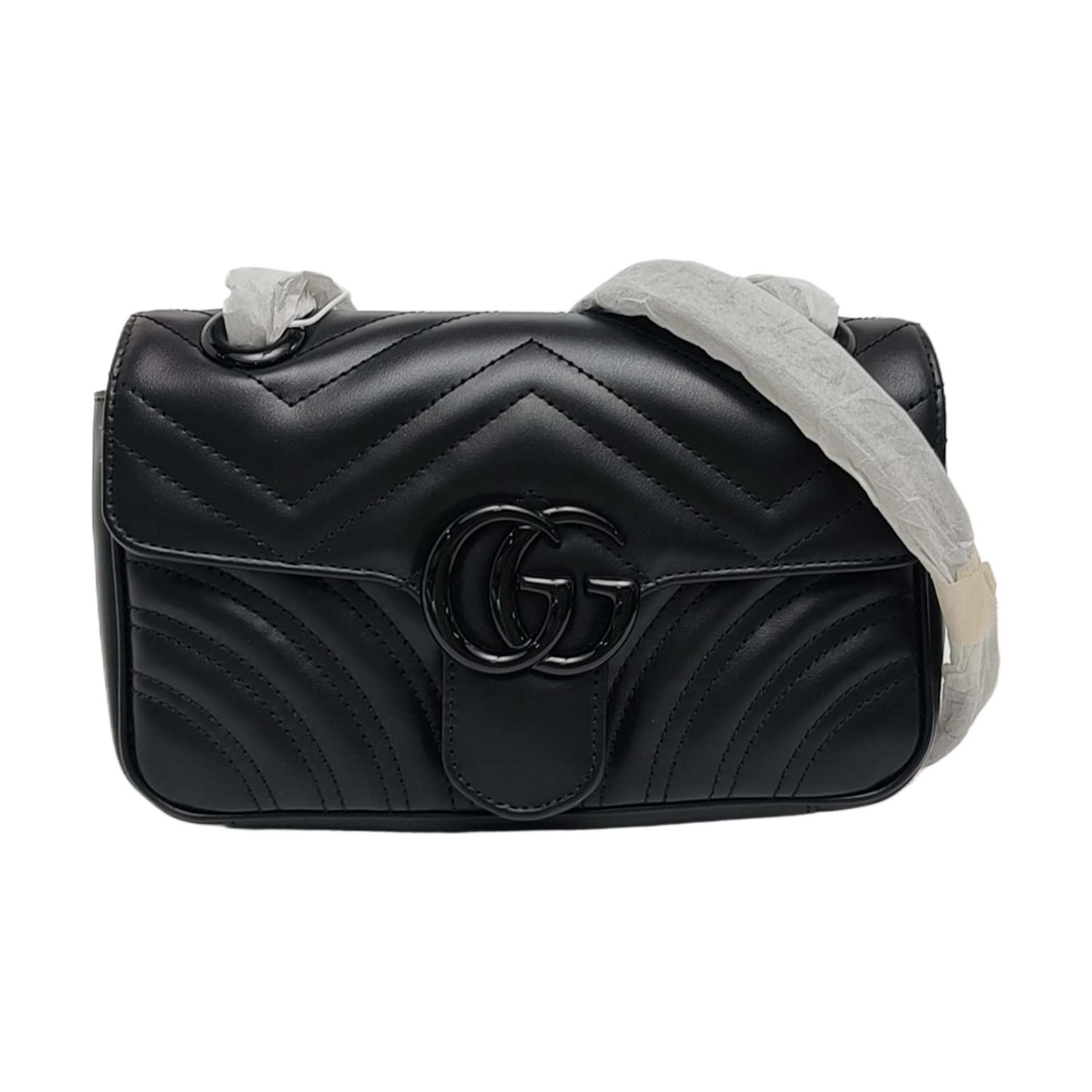 GG Marmont Small Quilted Calfskin Black