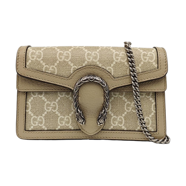 Dionysus Super Mini Monogram Coated Canvas Beige