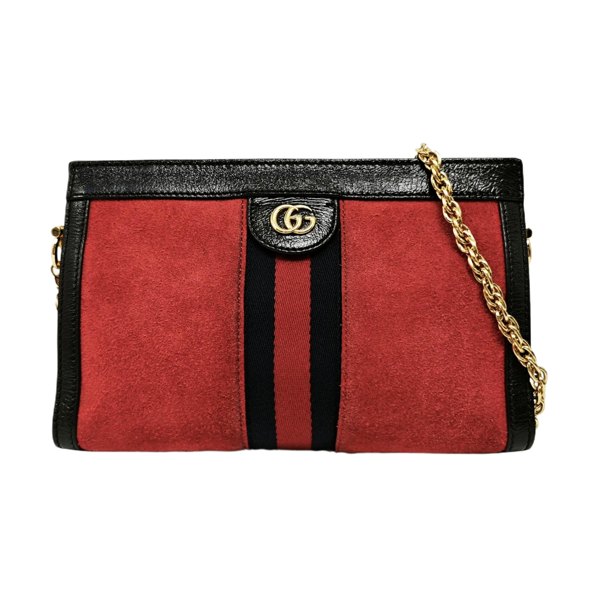 Ophidia Small Monogram Suede Red