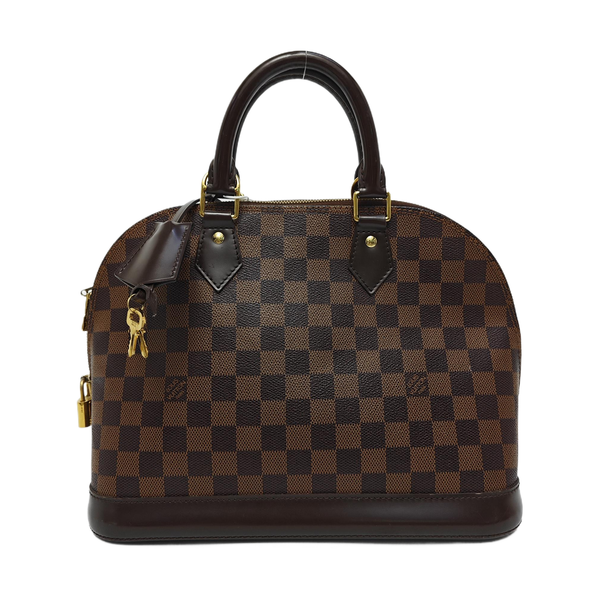 ALMA PM Damier Ebene Coated Canvas Brown