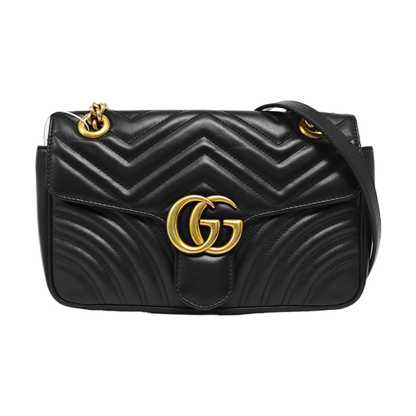 GG Marmont Medium Quilted Calfskin Black