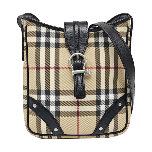 Coated Canvas Shoulder Bag Beige