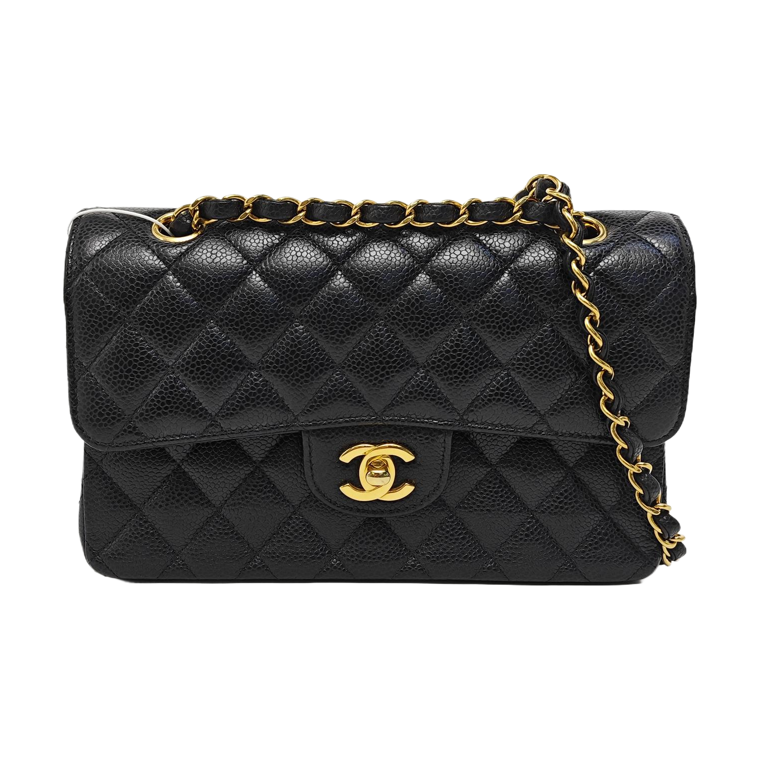 CLASSIC FLAP Small Quilted Grained Calfskin Black