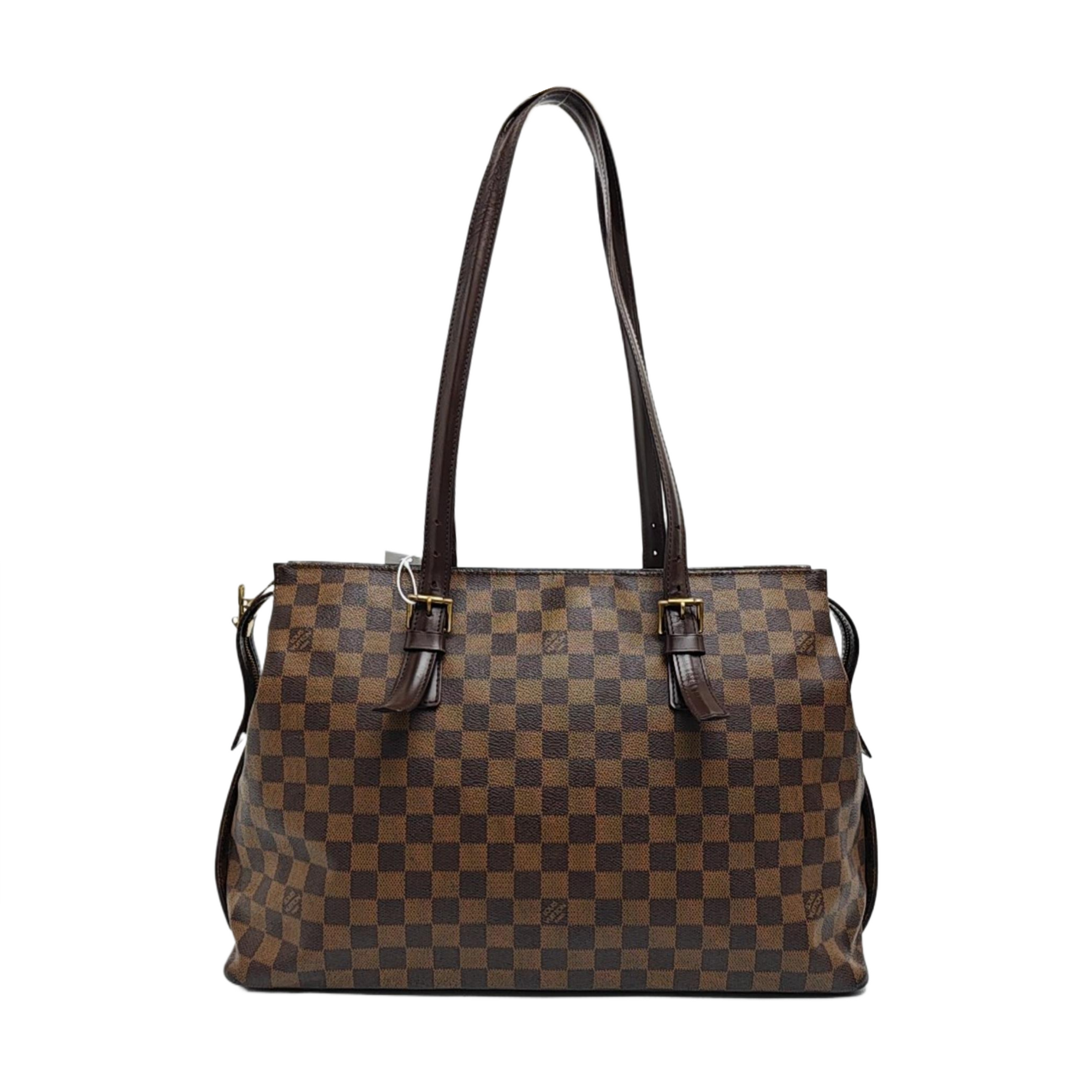 CHELSEA Damier Ebene Coated Canvas Brown