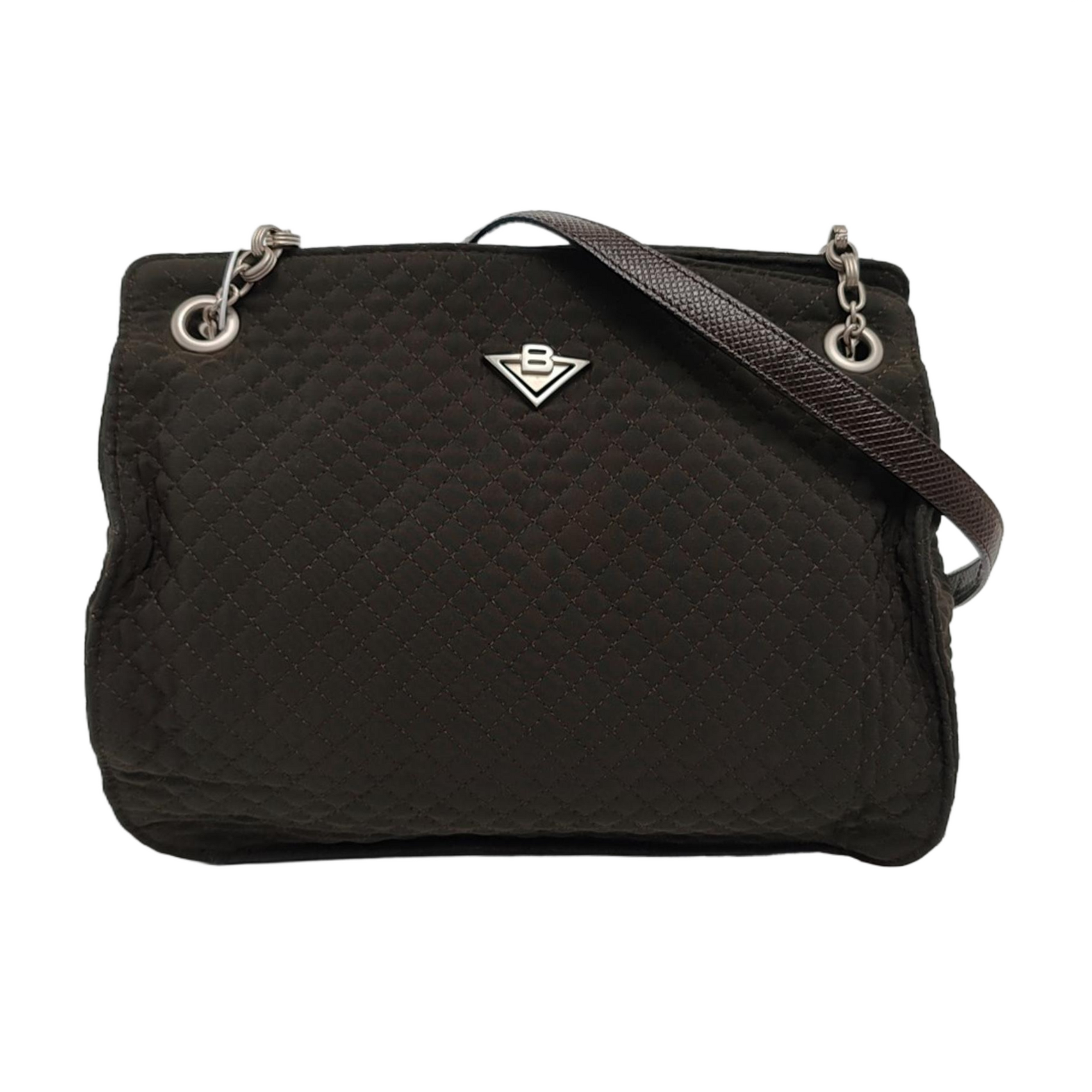 Quilted Canvas Tote Bag Brown
