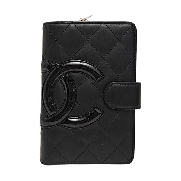 CAMBON Quilted Calfskin Black Wallet