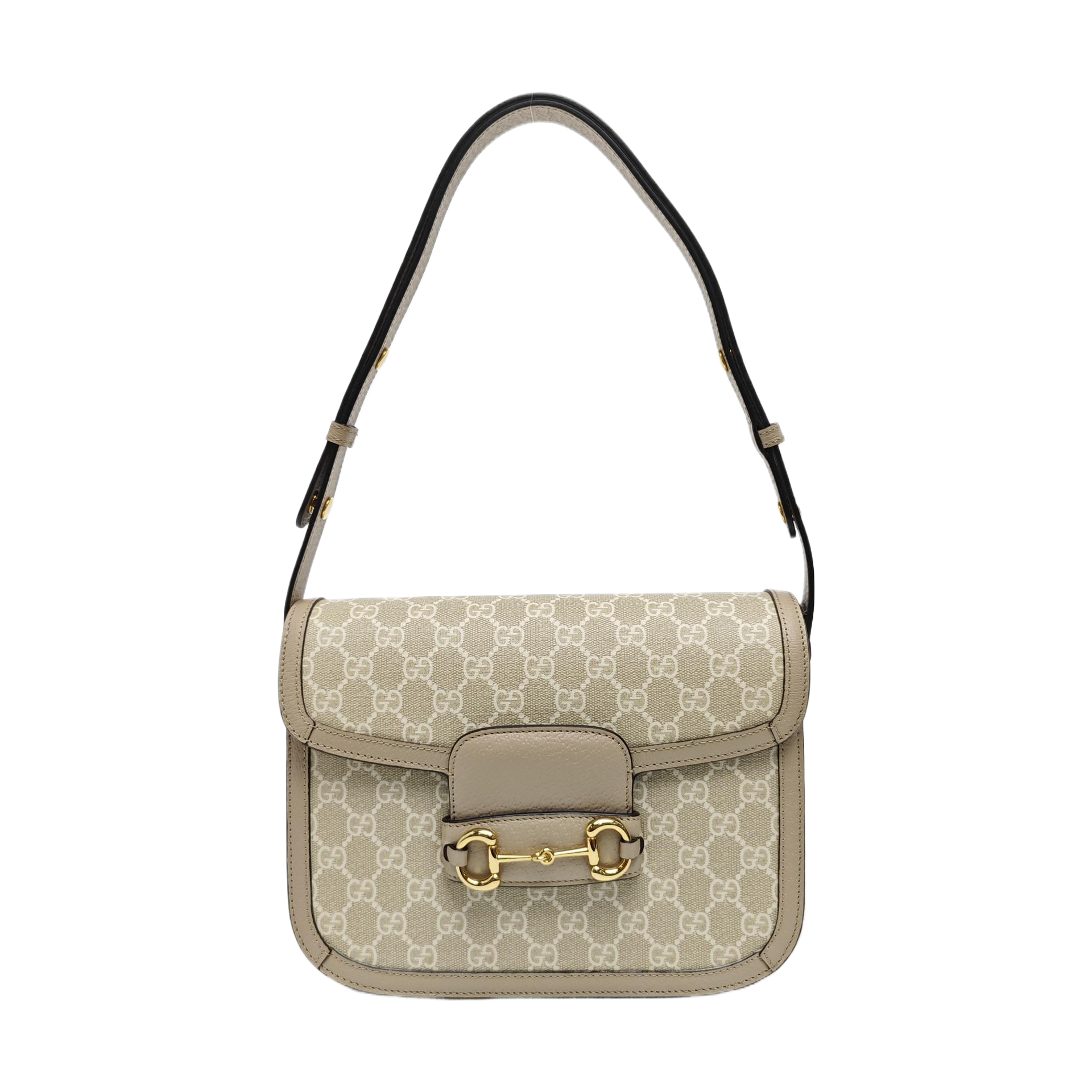 Horsebit 1955 Small Monogram Coated Canvas Beige
