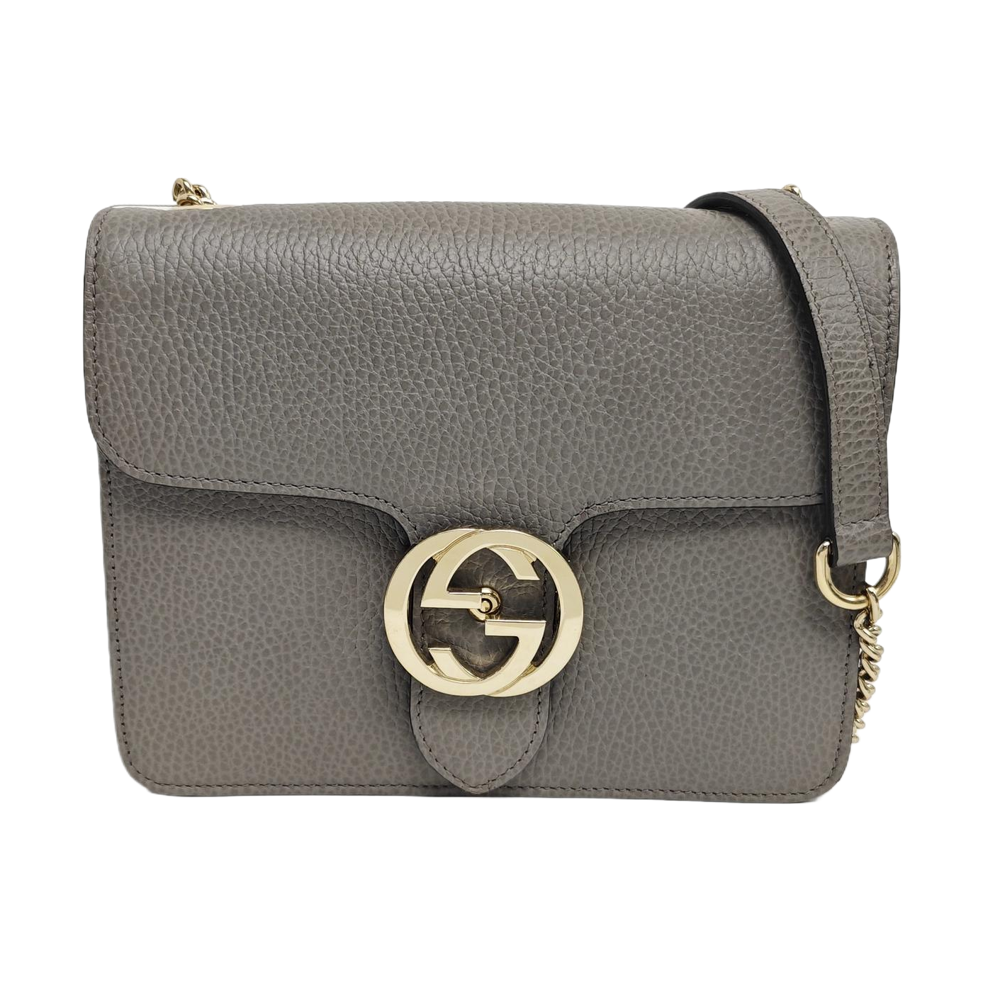 Interlocking G Small Calfskin Gray