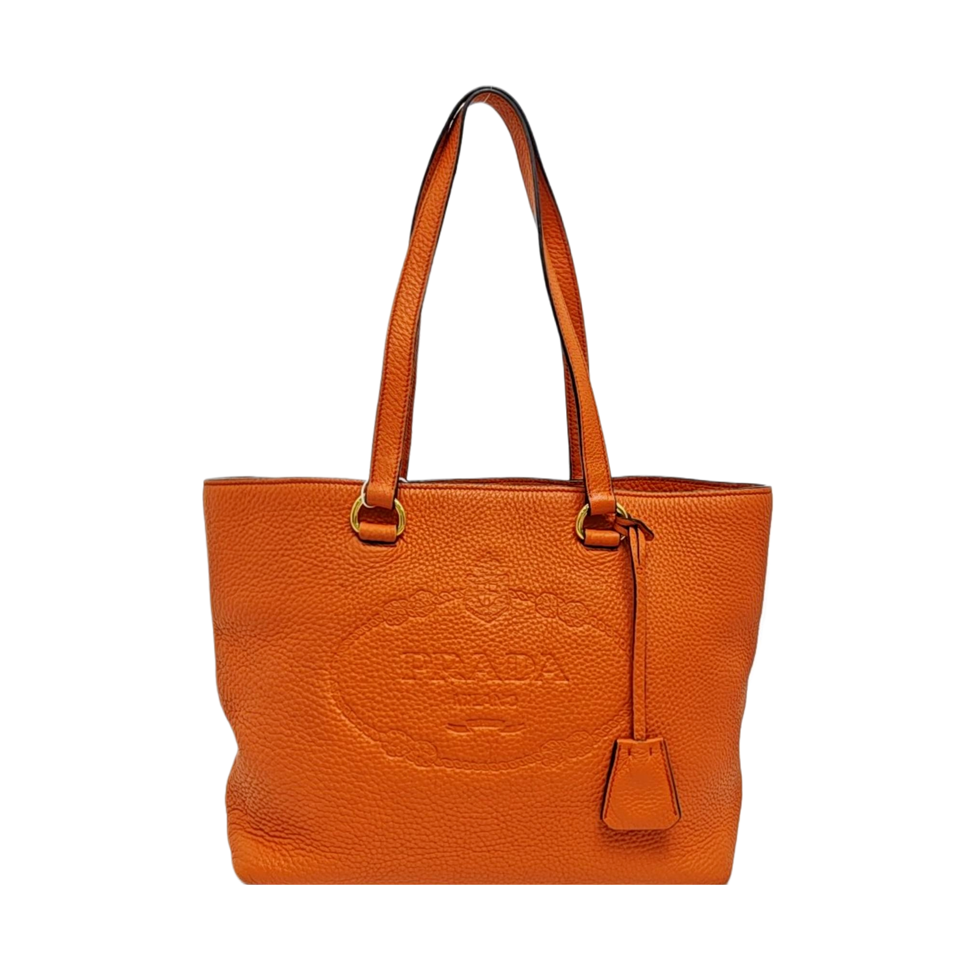Calfskin Top Handle Bag Orange