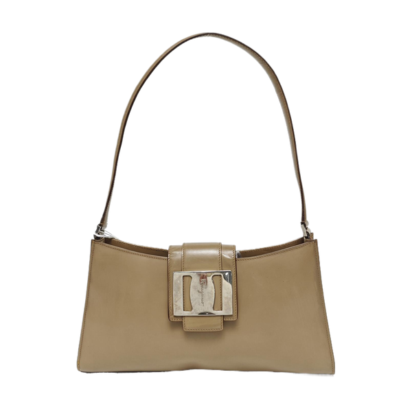 Calfskin Shoulder Bag Beige