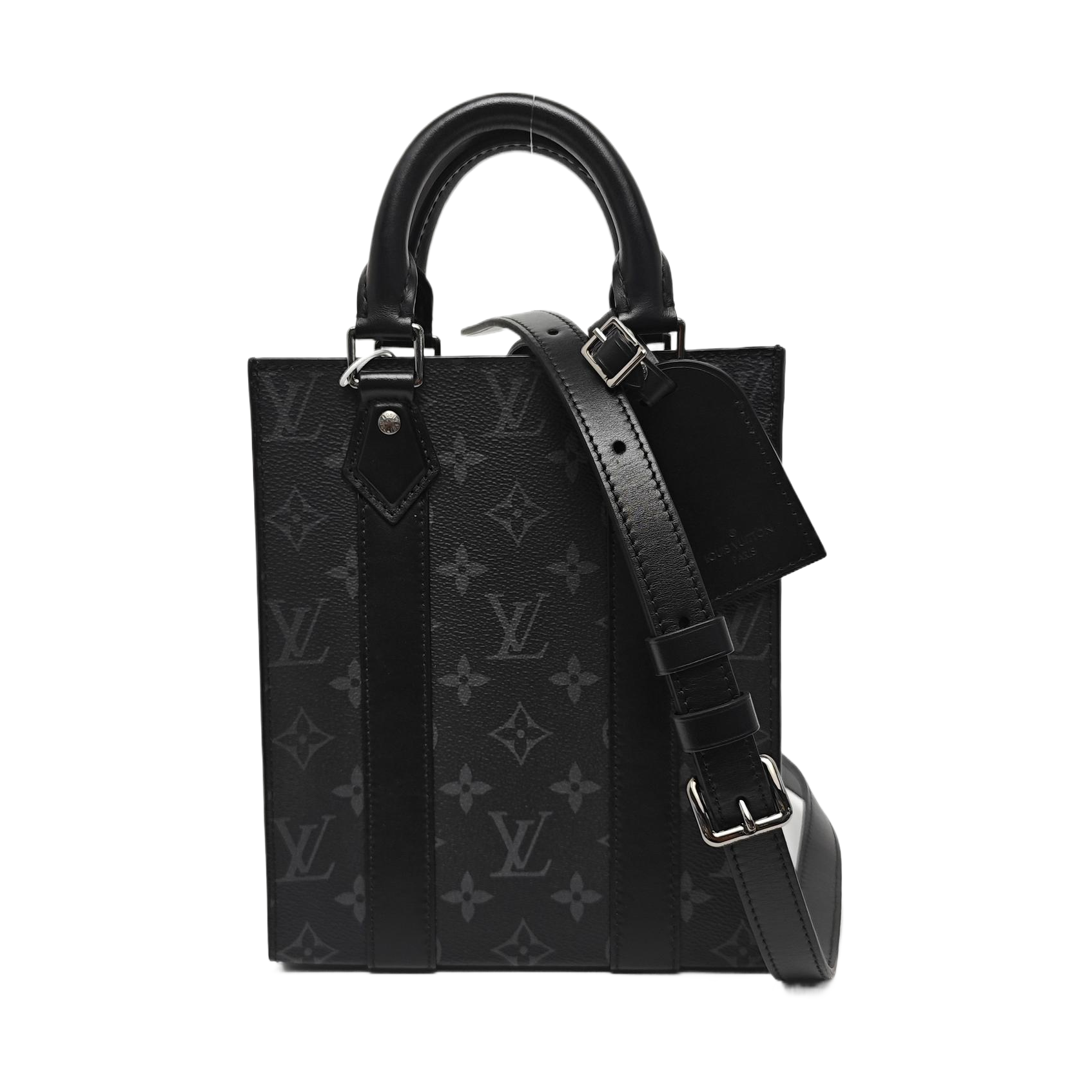 SAC PLAT Monogram Coated Canvas Black